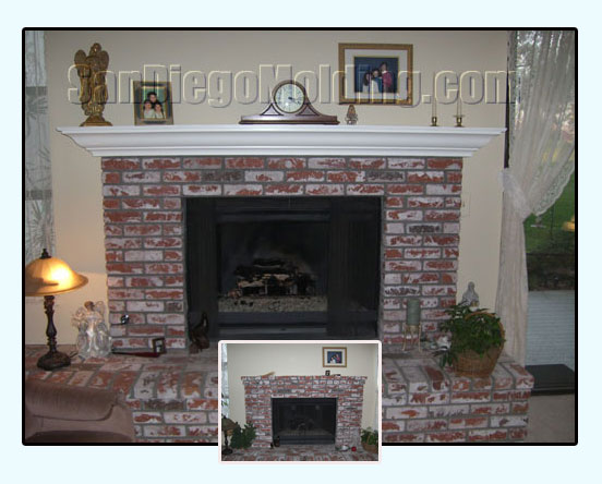 fireplace mantle before and after